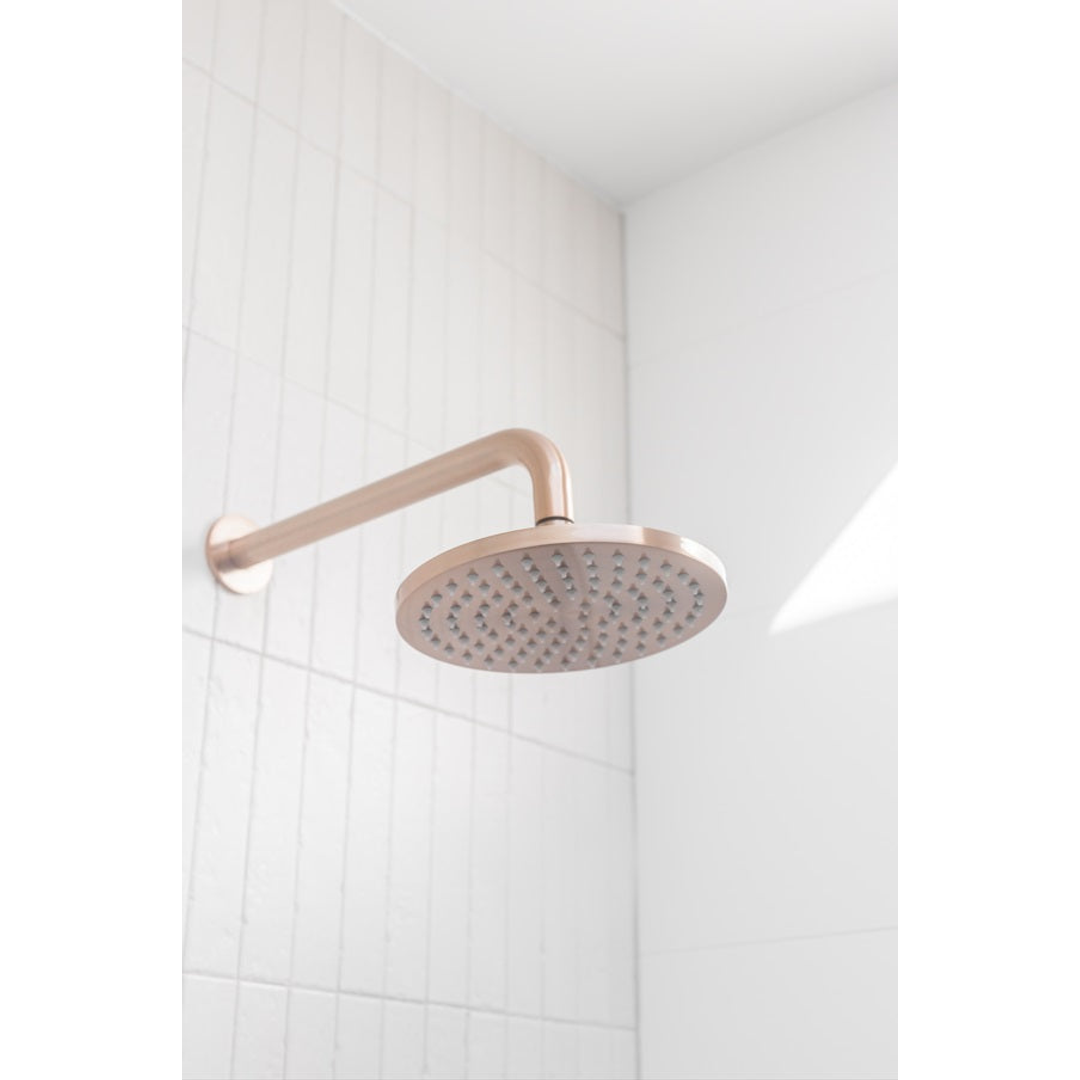 Meir Round Wall Shower Curved Arm 400Mm Champagne