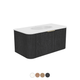 Fienza Margot 900 Curved Vanity Wall Hung 1Dr Centre Bowl Gloss White Lola Top