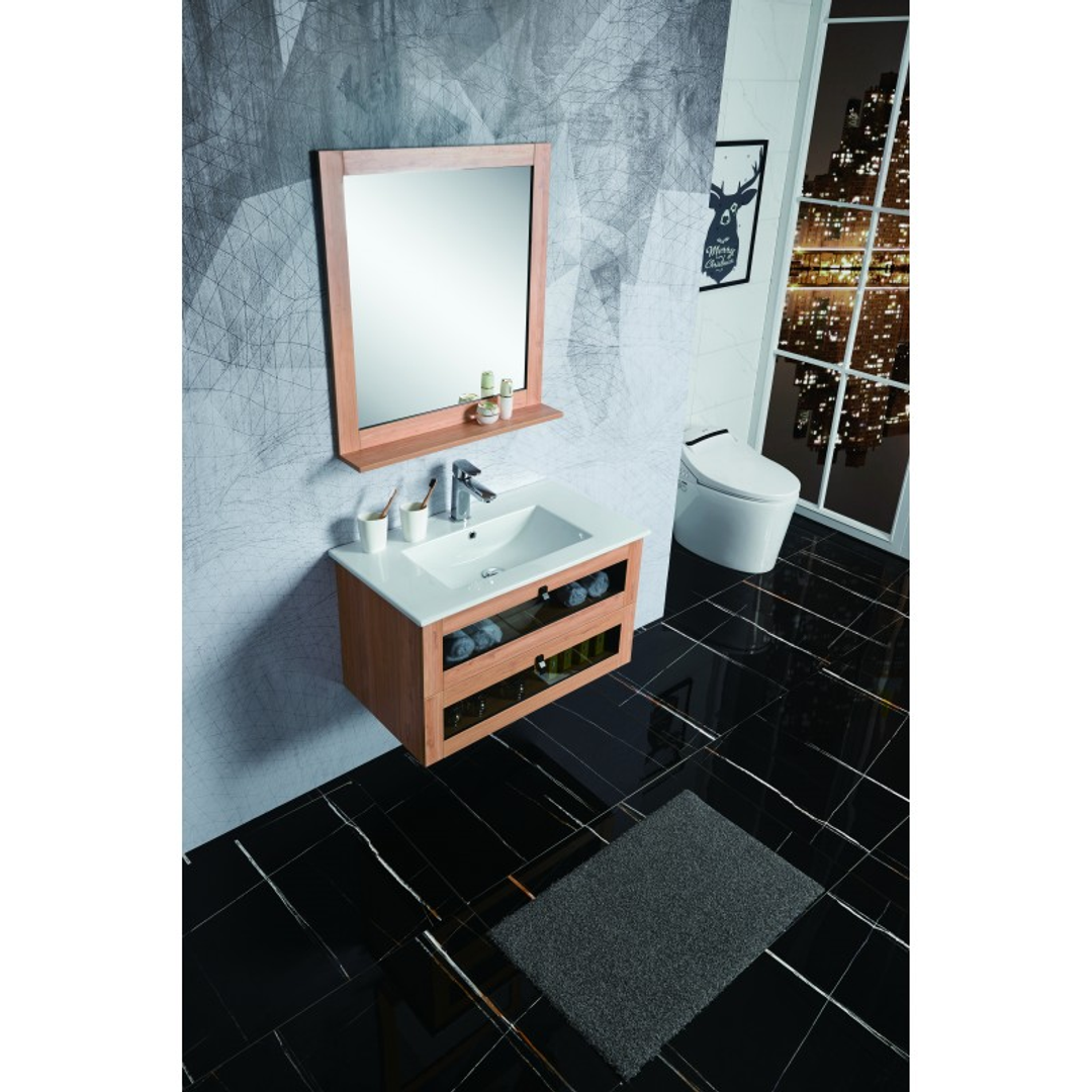 Belbagno Manhattan 800mm Wall Hung Vanity White Oak Man-800-W-Wo