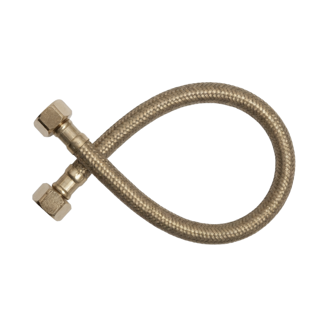 Linsol Marq 250Mm Flexible Water Hose Brushed Brass
