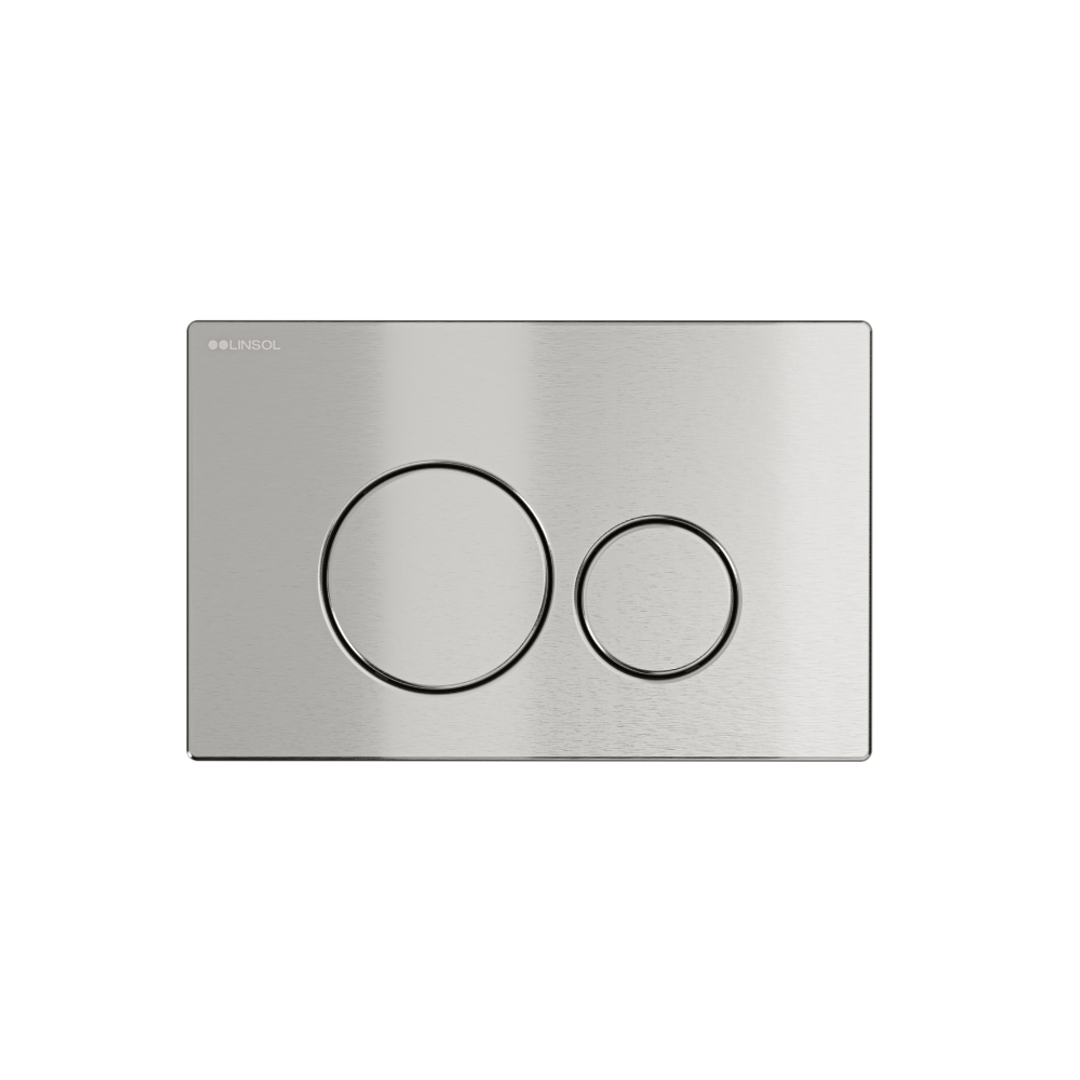 Linsol Marq Flush Plate With Round Buttons Brushed Nickel