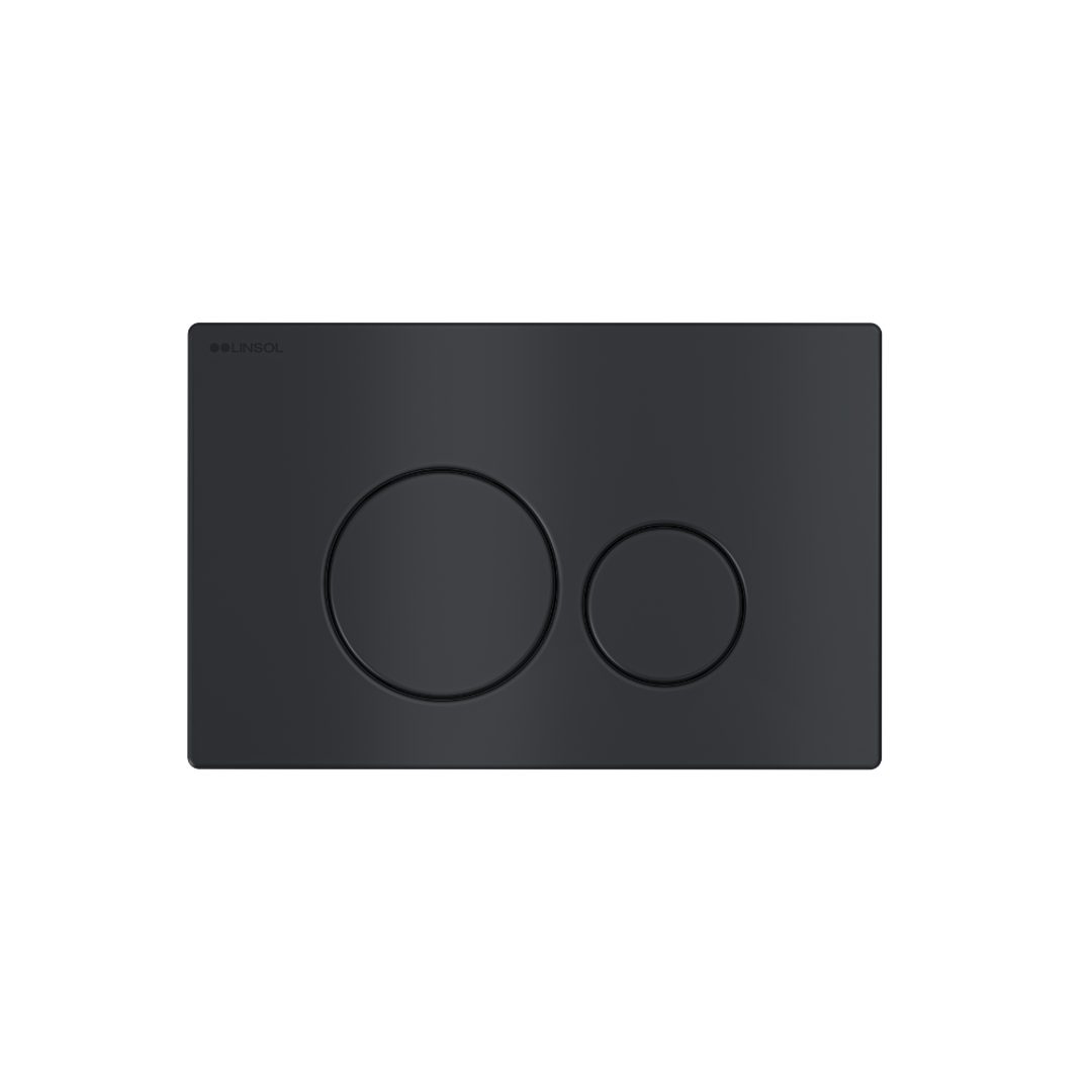 Linsol Marq Flush Plate With Round Buttons Matte Black