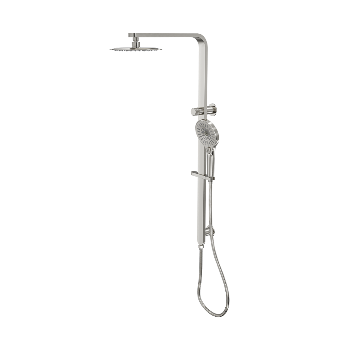 Linsol Mason Shower Combo With Multifunction Hand Piece & 200Mm Round Head Brushed Nickel