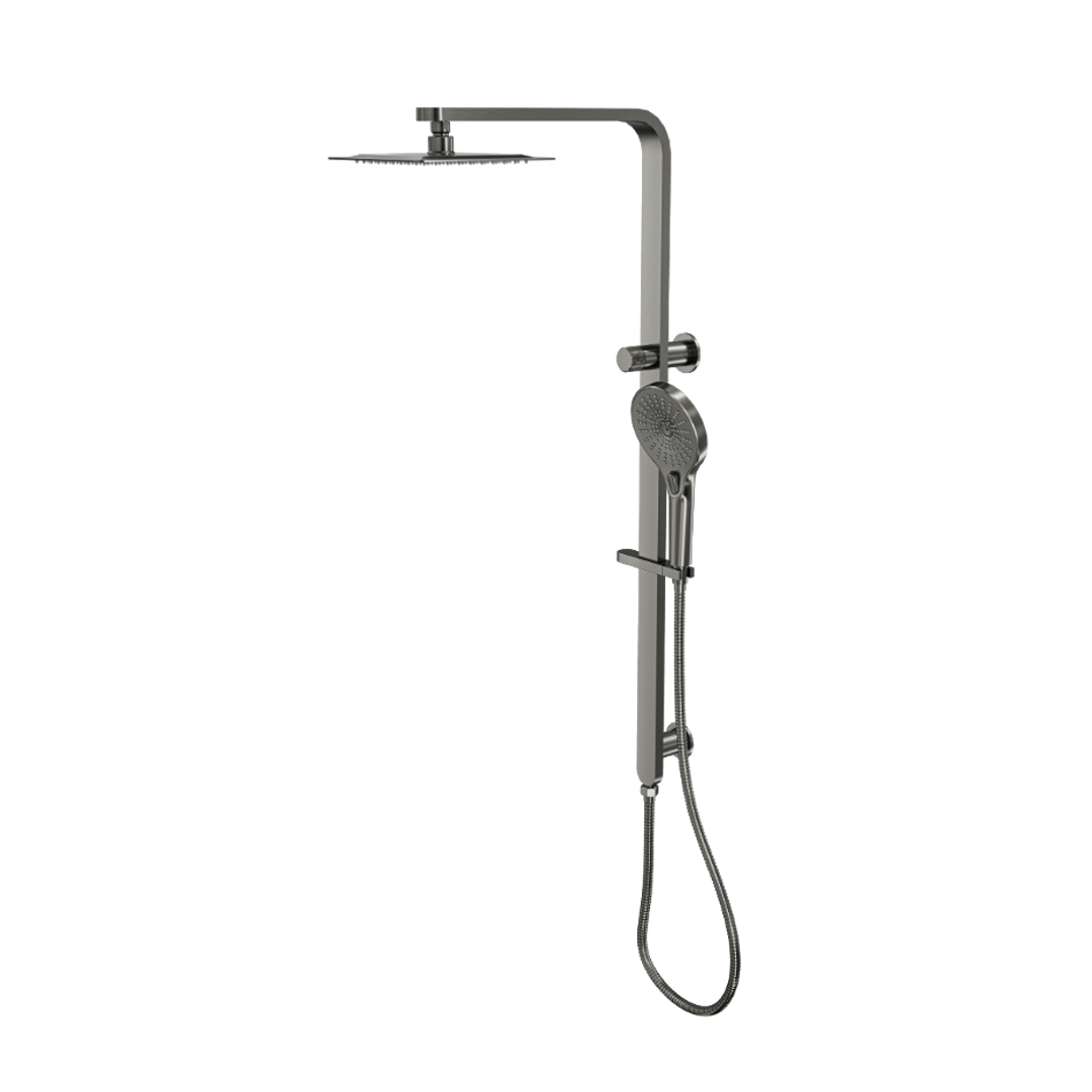 Linsol Mason Shower Combo With Multifunction Handpiece And 200Mm Square Head Gunmetal