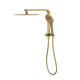 LINSOL Mason Short Shower Combo With Multifunction Hand Piece & 300Mm Round Head Brushed Brass