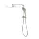 LINSOL Mason Short Shower Combo With Multifunction Hand Piece & 300Mm Square Head Brushed Nickel