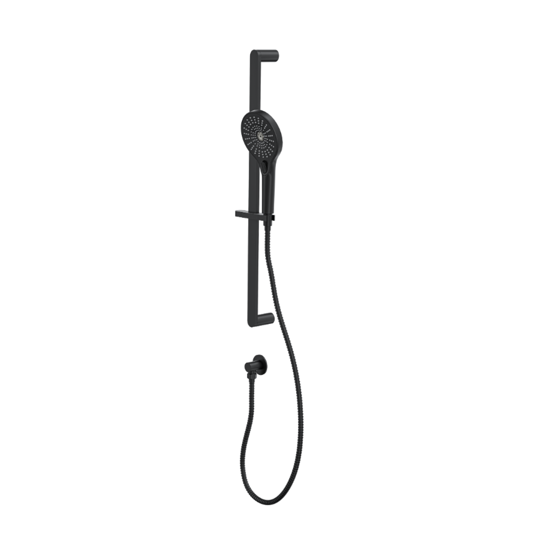 Linsol Mason Sliding Shower Rail With Multifunction Handpiece Matte Black