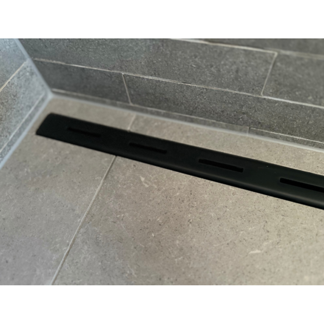Strip Grate Vl Shower Channel 1200 Variable Length Chrome Plated Black