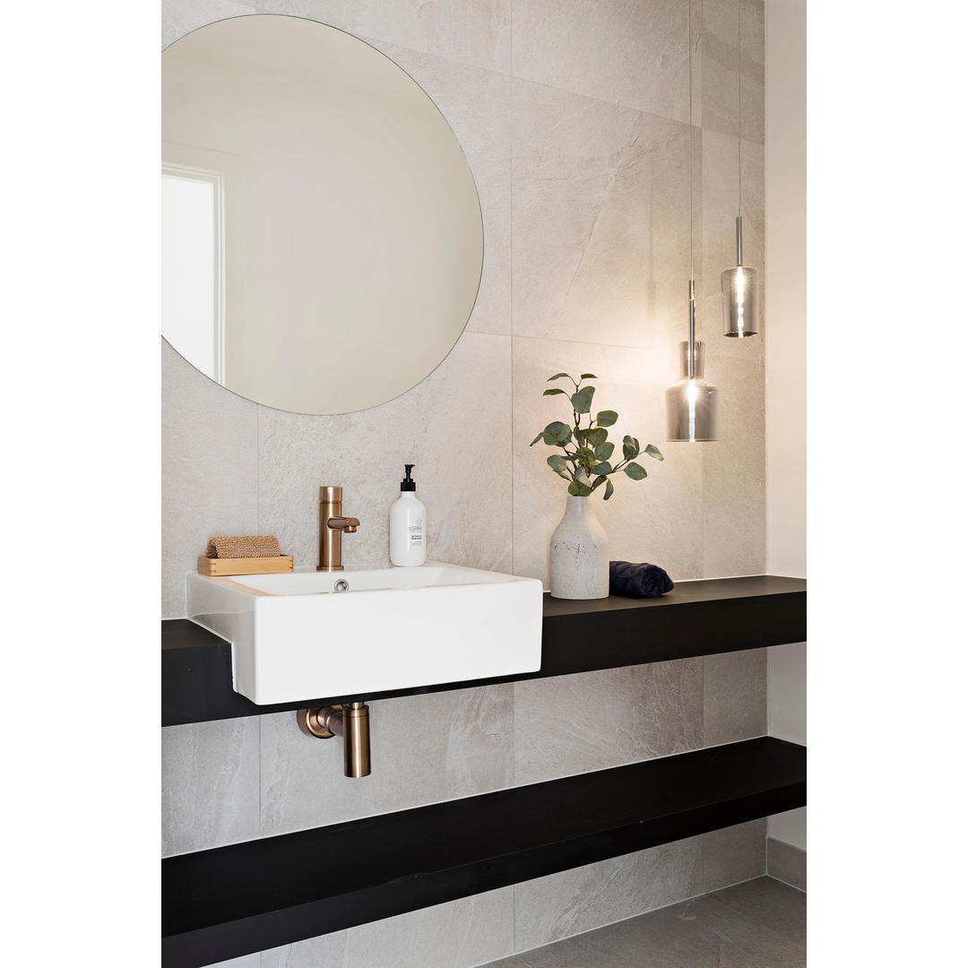 Meir Round Pinless Basin Mixer Champagne