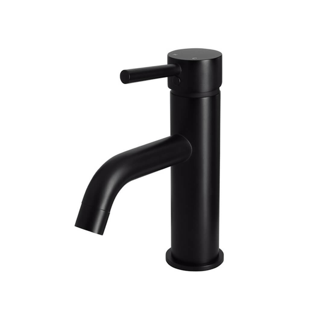 Meir Round Basin Mixer Curved Matte Black