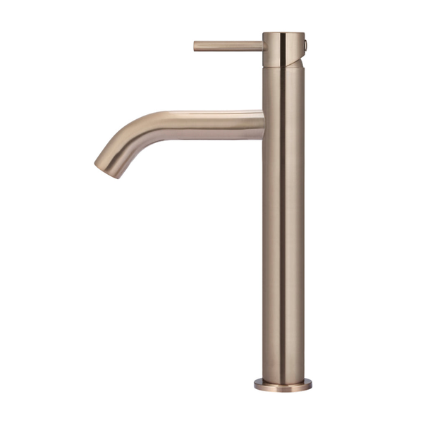 Meir Piccola Tall Basin Mixer Tap With 130Mm Spout Champagne