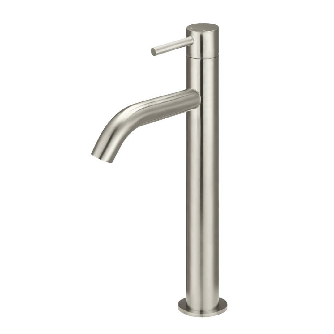 Meir Piccola Tall Basin Mixer Tap With 130Mm Spout Brushed Nickel