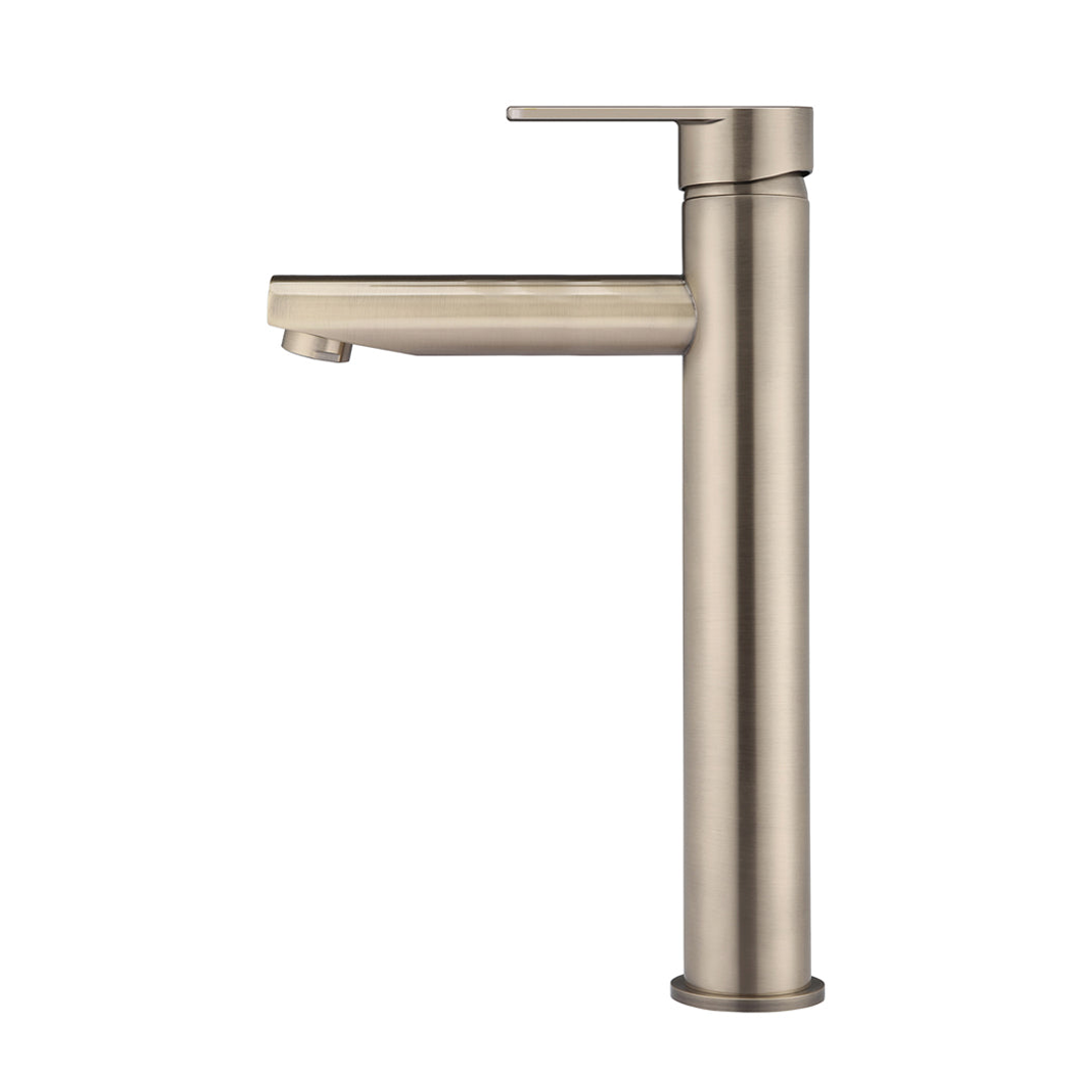Meir Round Paddle Tall Basin Mixer Champagne