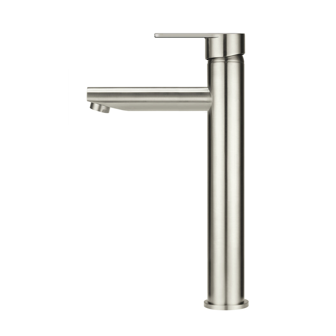 Meir Round Paddle Tall Basin Mixer Brushed Nickel