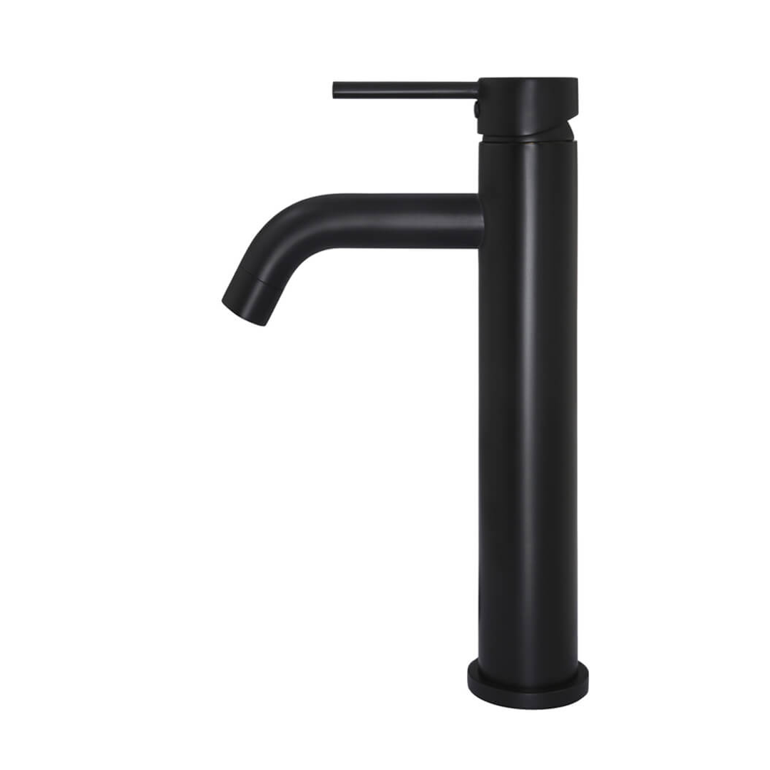 Meir Round Tall Curved Basin Mixer Matte Black