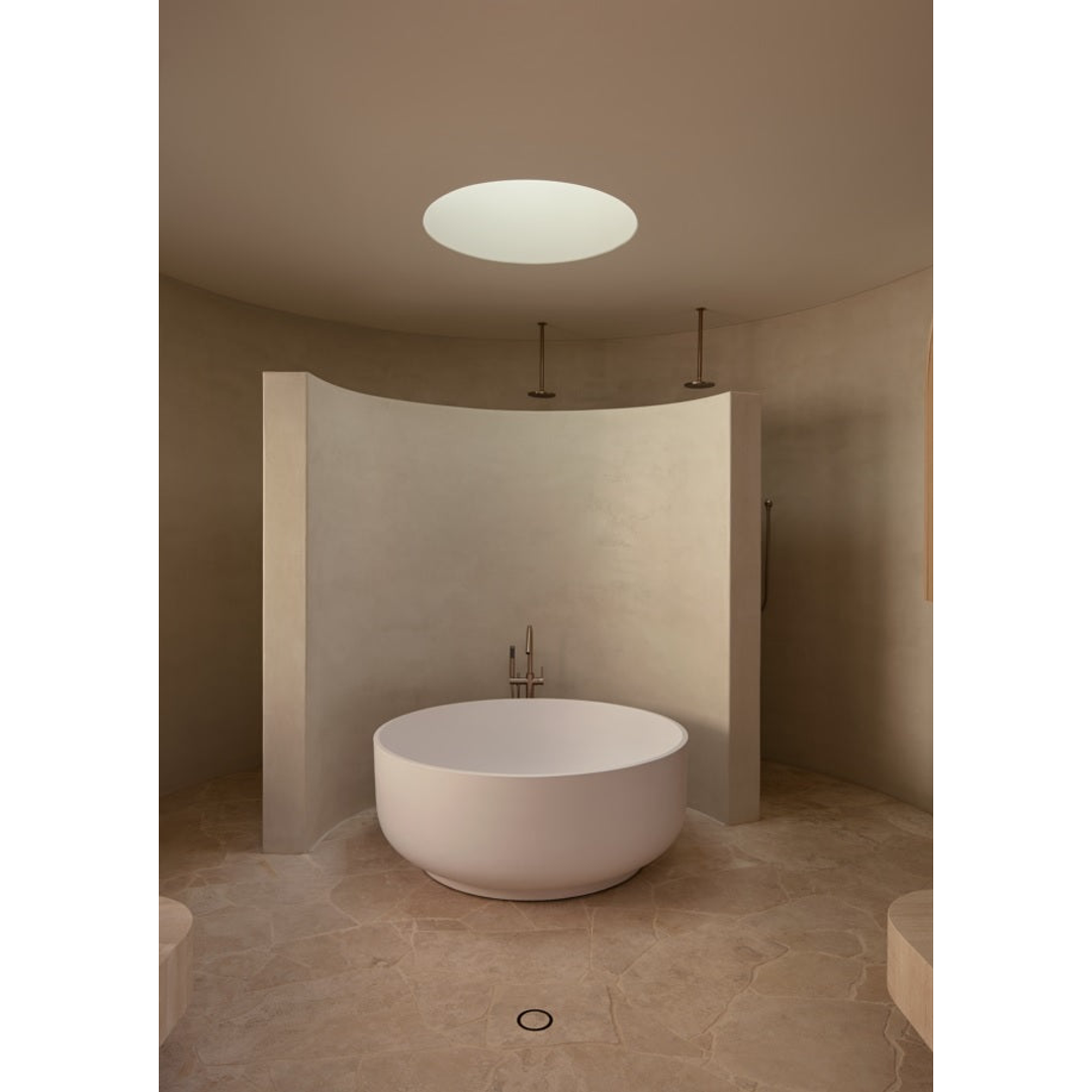 Meir Freestanding Round Bath Mixer With Hand Spray - Champagne