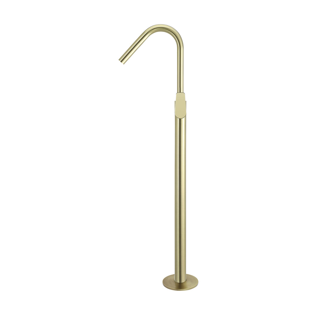 Meir Round Paddle Freestanding Bath Spout And Hand Shower Tiger Bronze