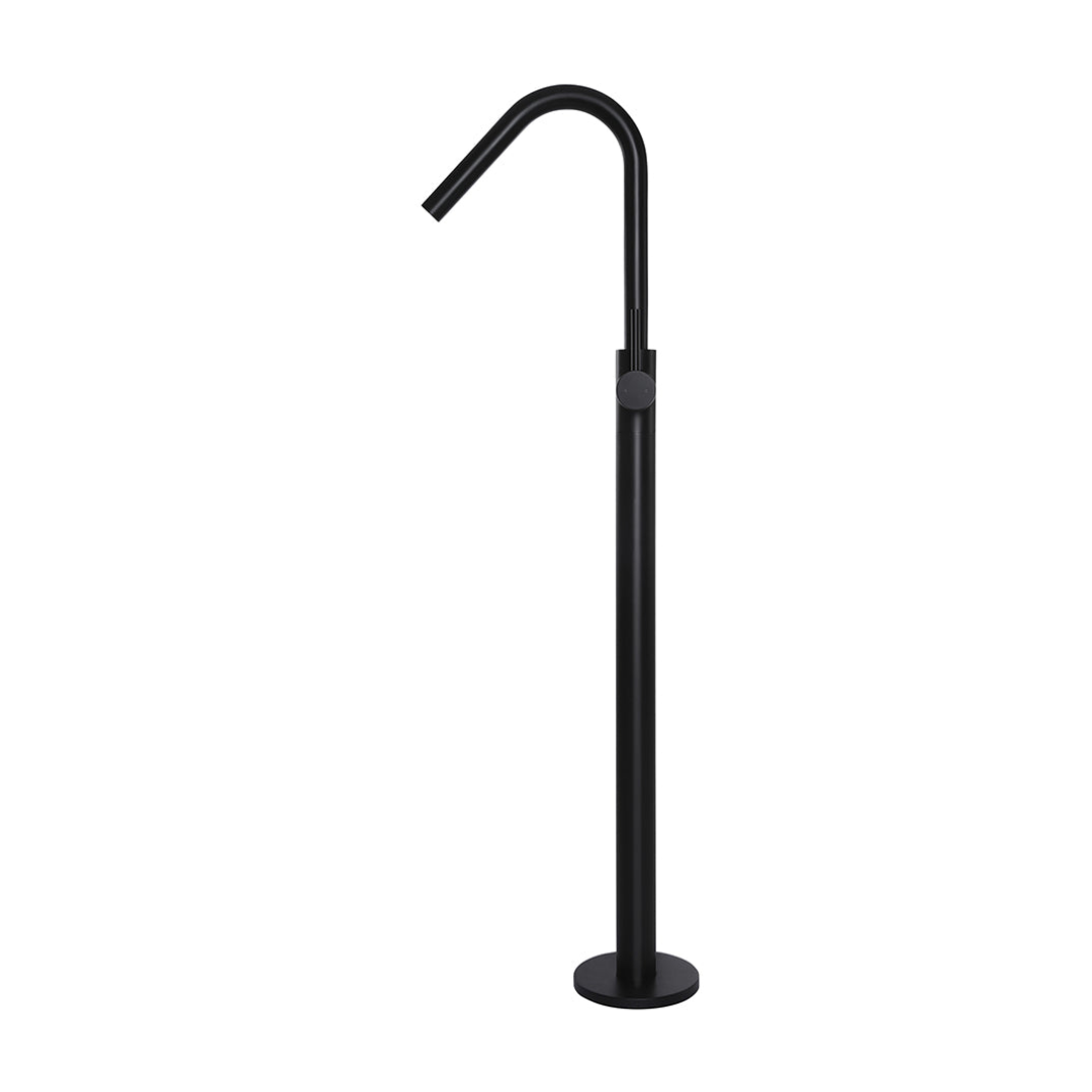 Meir Round Paddle Freestanding Bath Spout And Hand Shower Matte Black