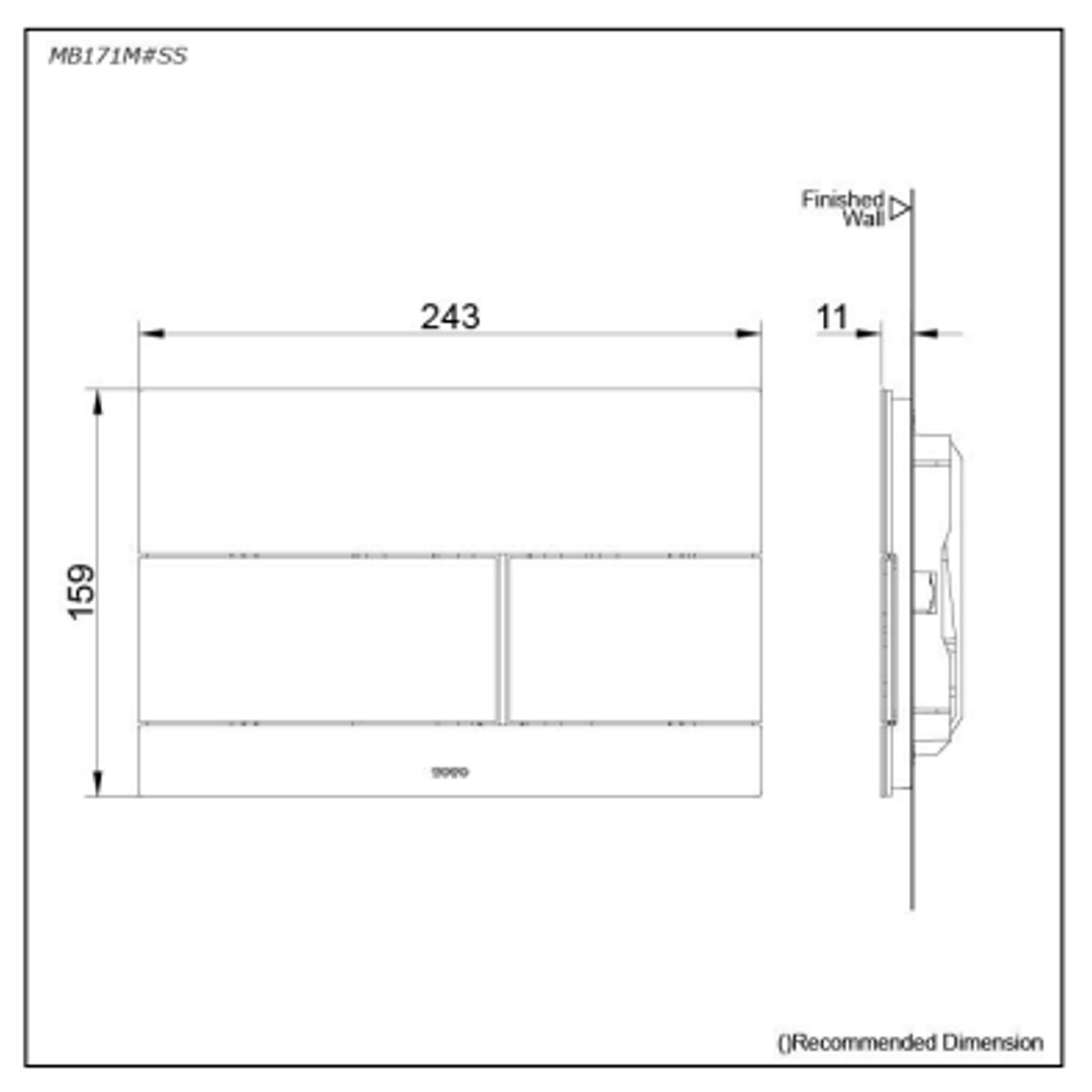 TOTO Flush Panel Stainless Steel MB171M#SS