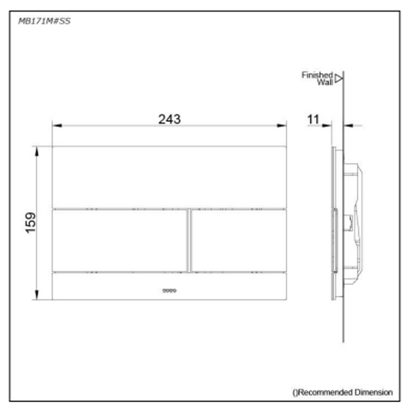 TOTO Flush Panel Stainless Steel MB171M#SS