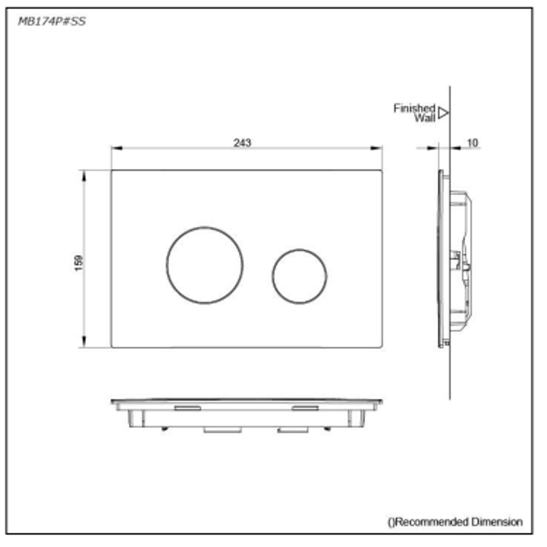 TOTO Flush Panel ABS Matt Silver MB174P#SS