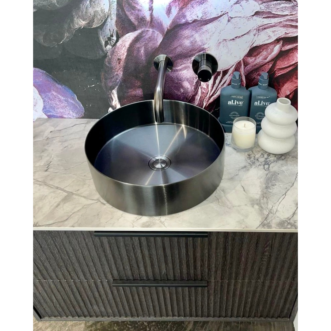 Meir Steel Round Bathroom Basin 380 X 110 Shadow