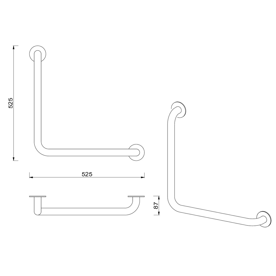 Meir Care Range 90 Degree Grab Rail 450Mm Champagne Mcr-90R45-Ch