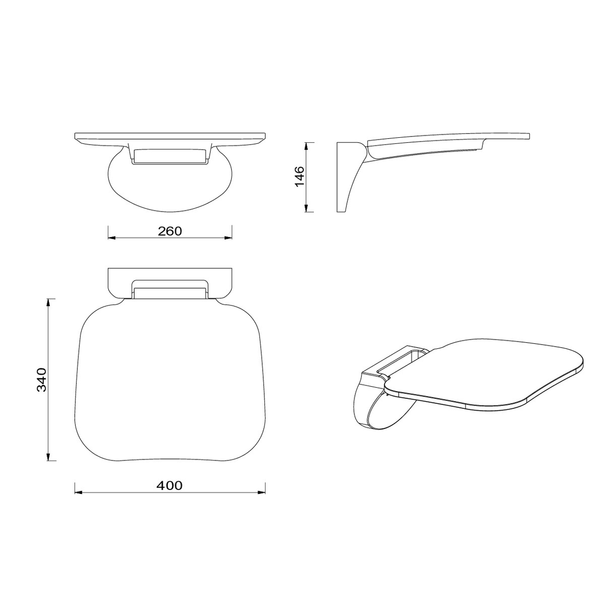 Meir Care Range Shower Seat Brushed Nickel Mcr-Seat-Pvdbn
