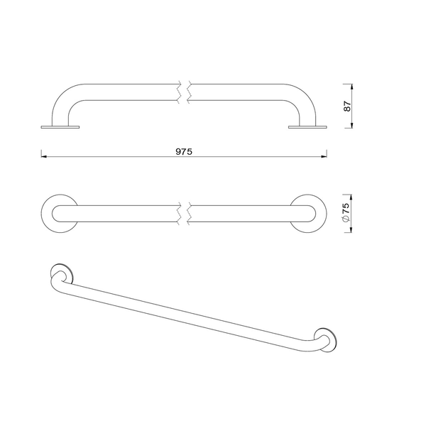 Meir Care Range Straight Grab Rail 900Mm Tiger Bronze Mcr-Sr90-Pvdbb
