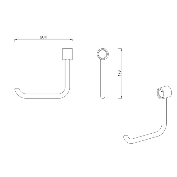 Meir Care Range Toilet Roll Holder Brushed Nickel Mcr-Tph-Pvdbn