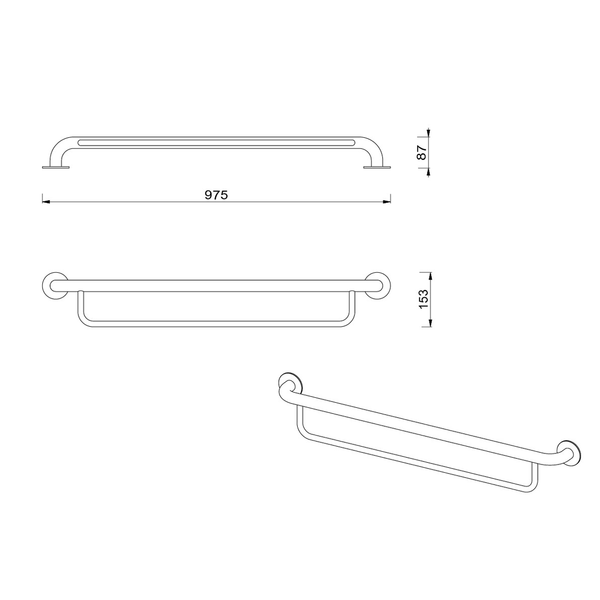Meir Care Range Bath Towel Rail Lustre Bronze Mcr-Tr75-Pvdbz