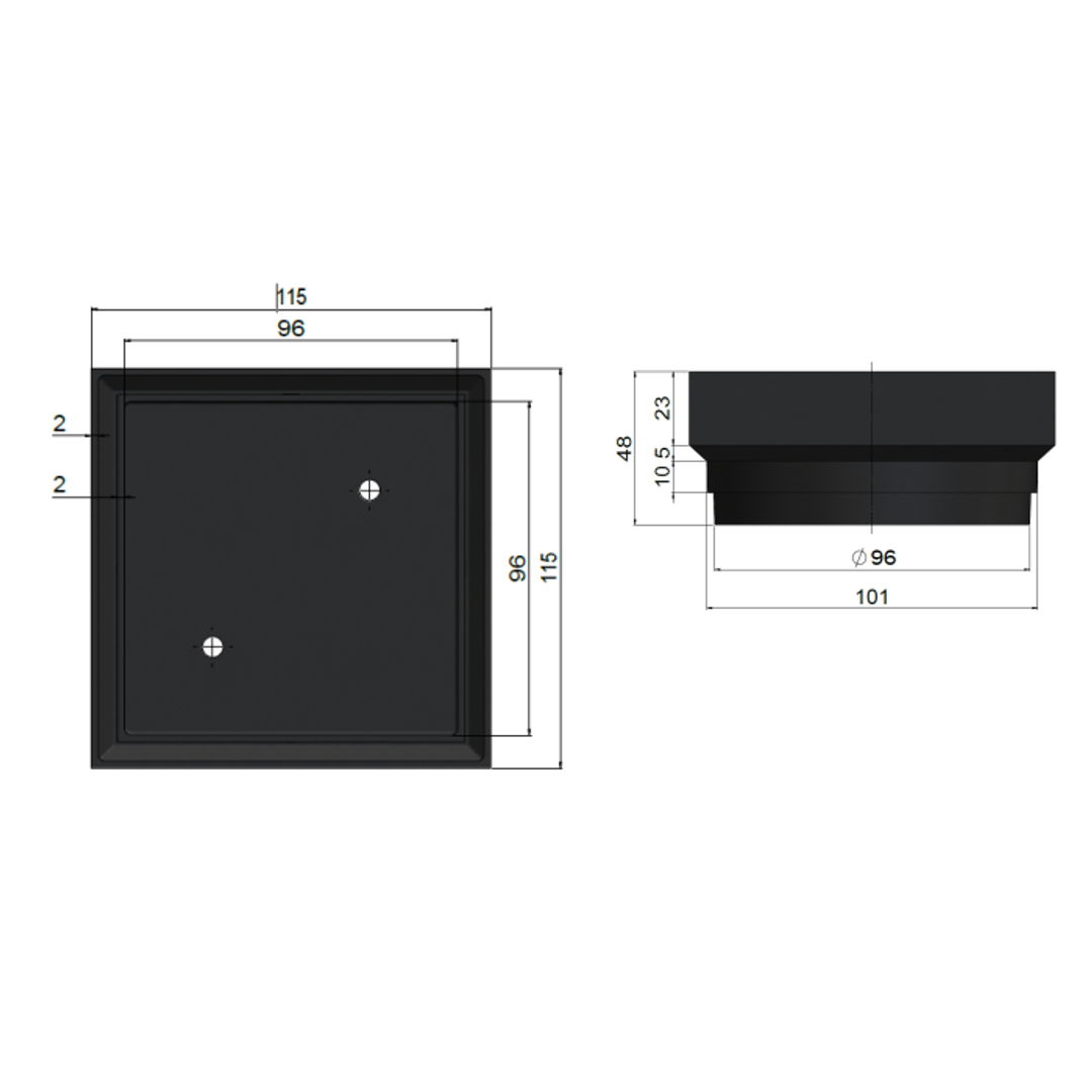 Meir Shower Waste With Tile Insert Gun Metal