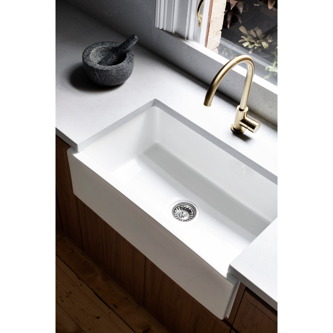 Meir Round Pinless Gooseneck Kitchen Mixer Tap Tiger Bronze