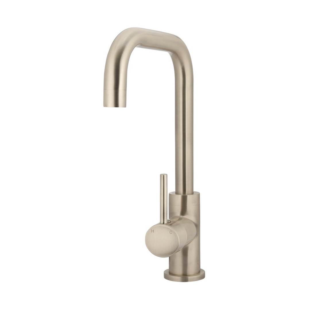 Meir Round Kitchen Mixer Tap Champagne