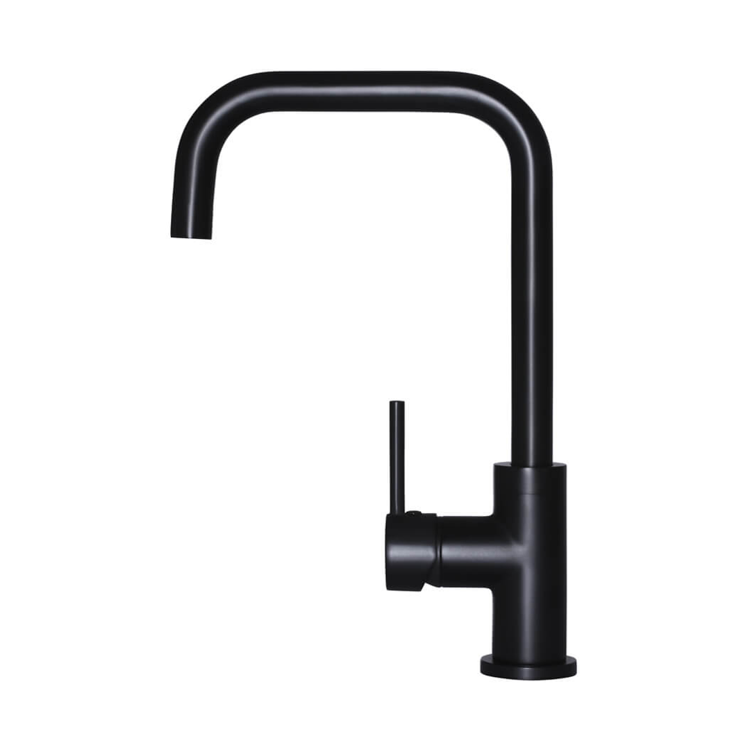 Meir Round Kitchen Mixer Tap Matte Black