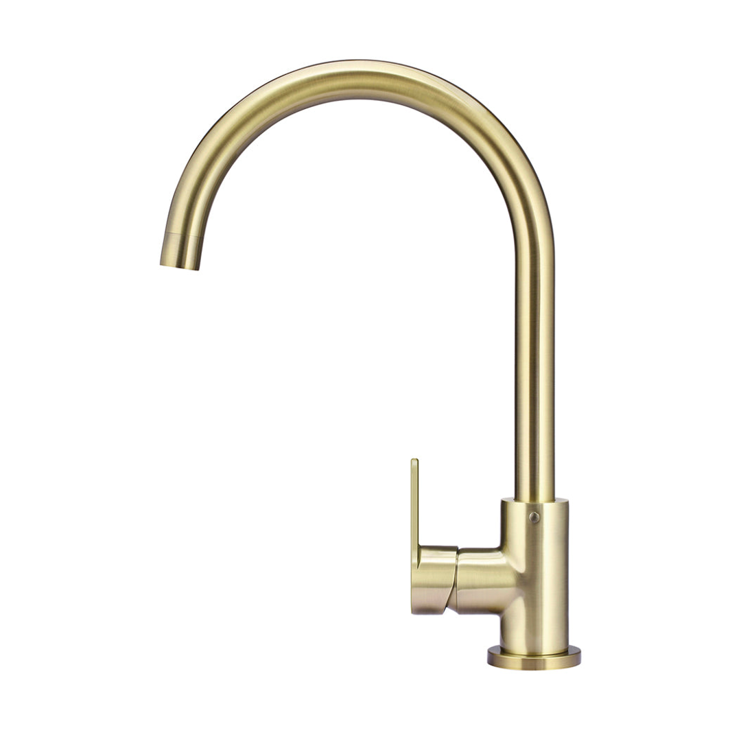 Meir Round Paddle Gooseneck Kitchen Mixer Tap Tiger Bronze
