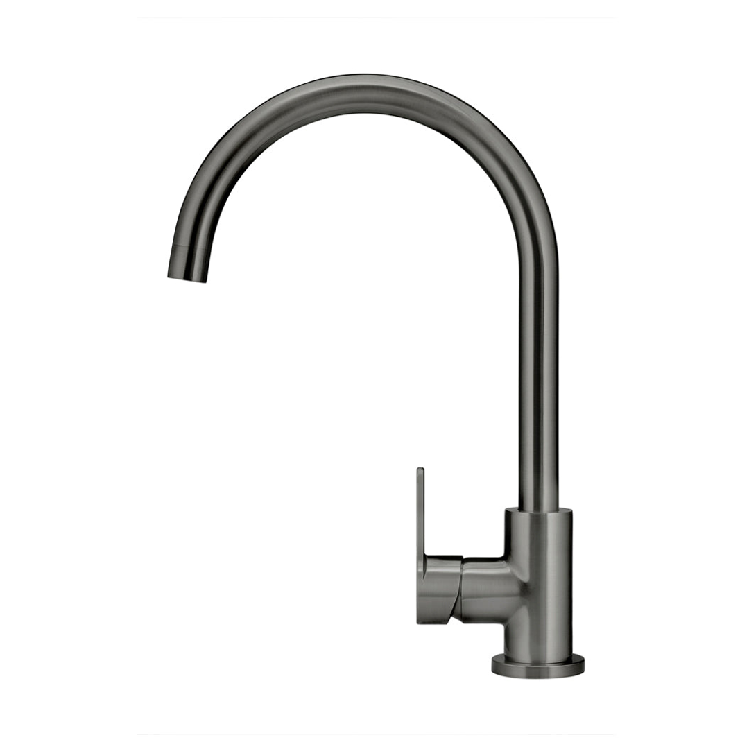 Meir Round Paddle Gooseneck Kitchen Mixer Tap Shadow