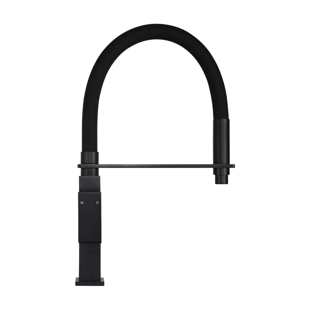 Meir Flexible Matte Black Kitchen Mixer