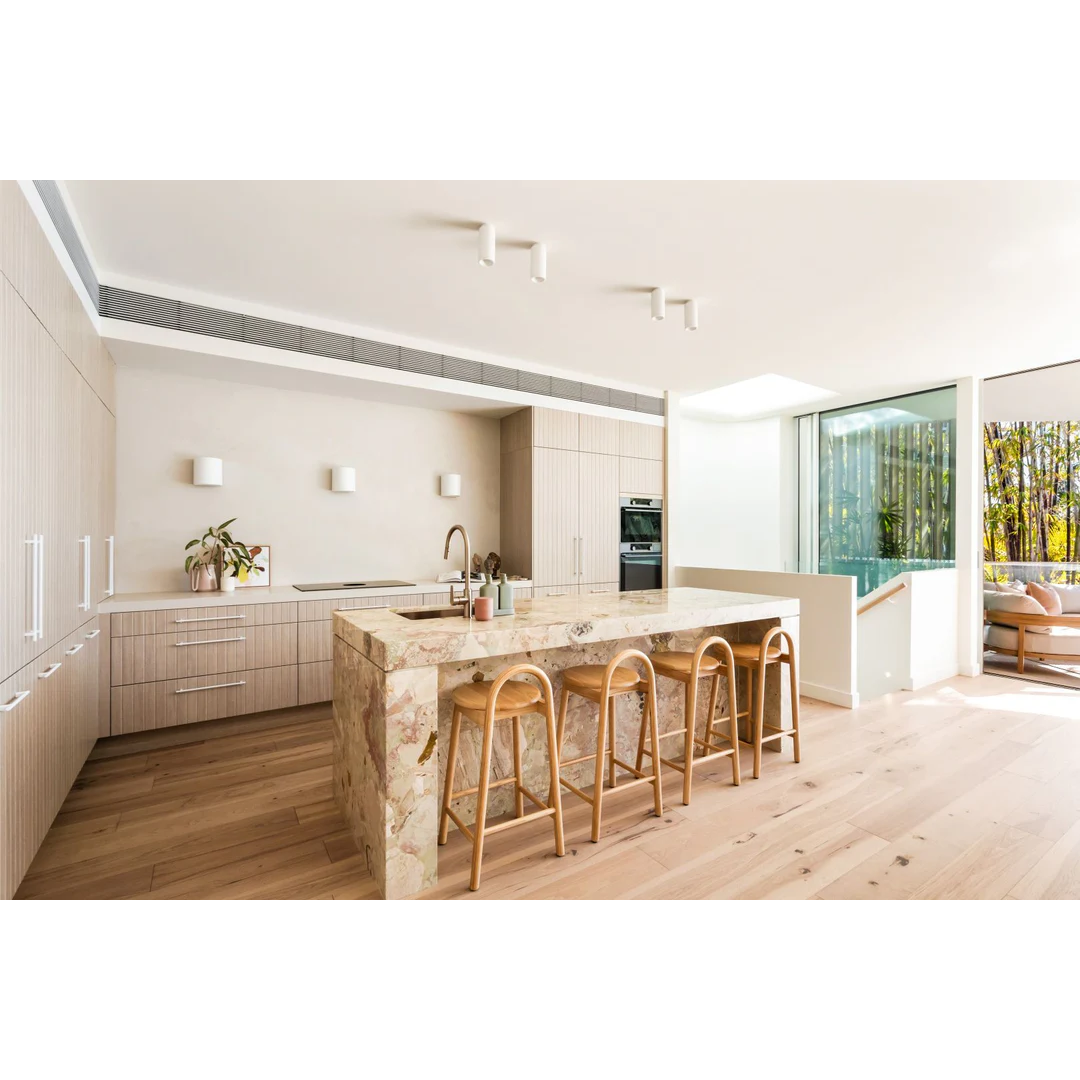 Meir Round Paddle Piccola Pull Out Kitchen Mixer Tap Champagne