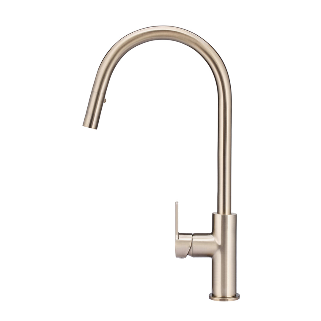 Meir Round Paddle Piccola Pull Out Kitchen Mixer Tap Champagne