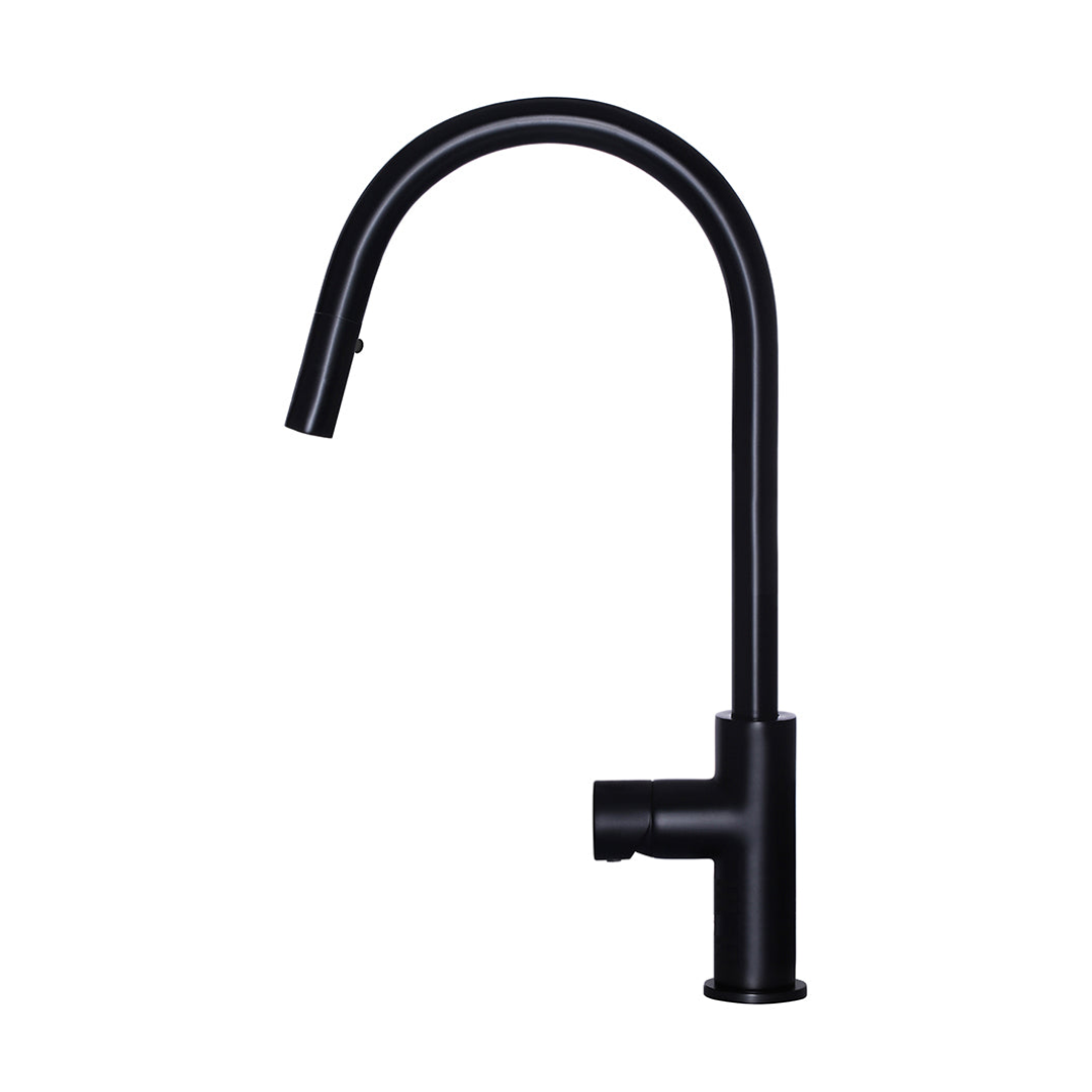 Meir Round Pinless Piccola Pull Out Kitchen Mixer Tap Matte Black