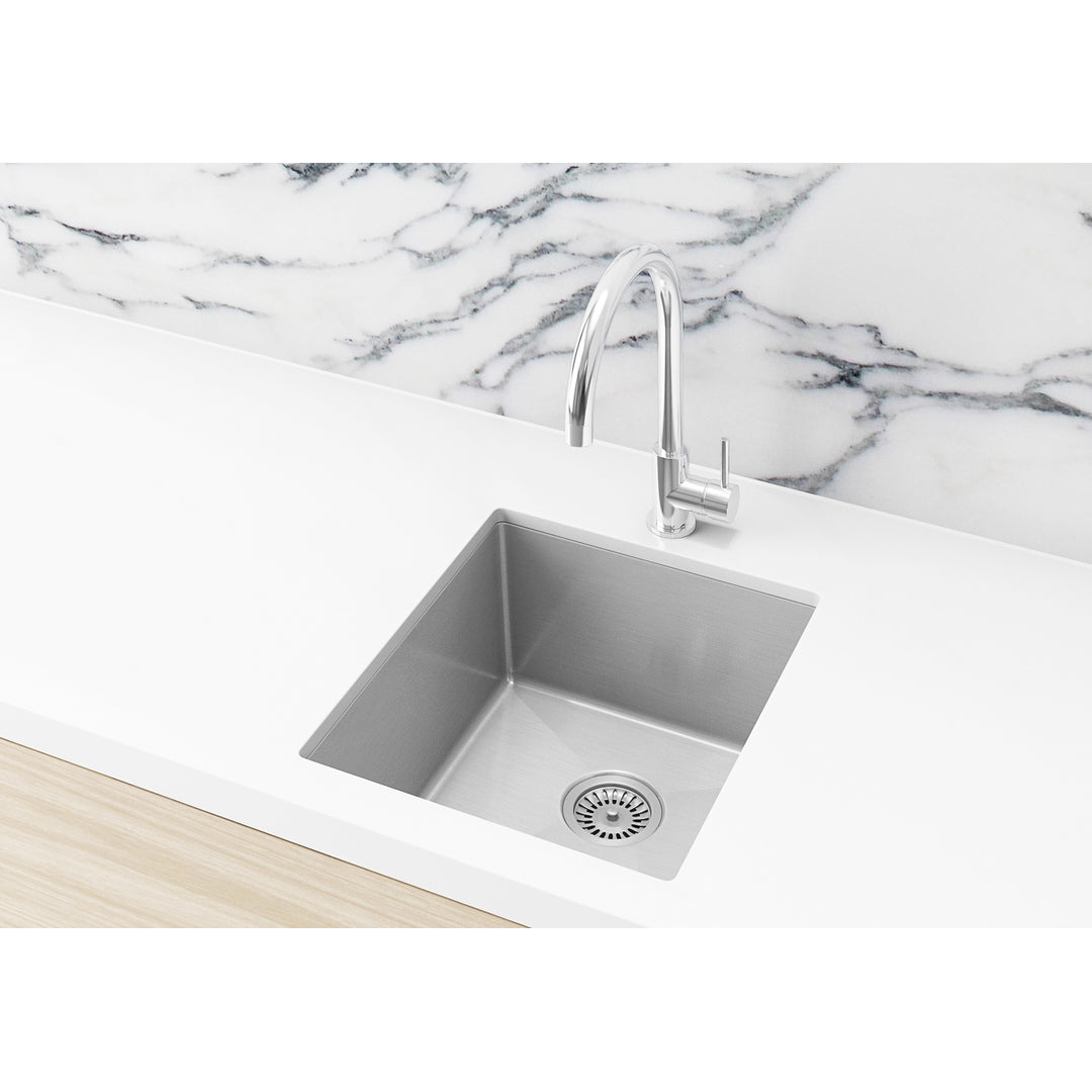 Meir Kitchen Sink Single Bowl 380 X 440 Brushed Nickel