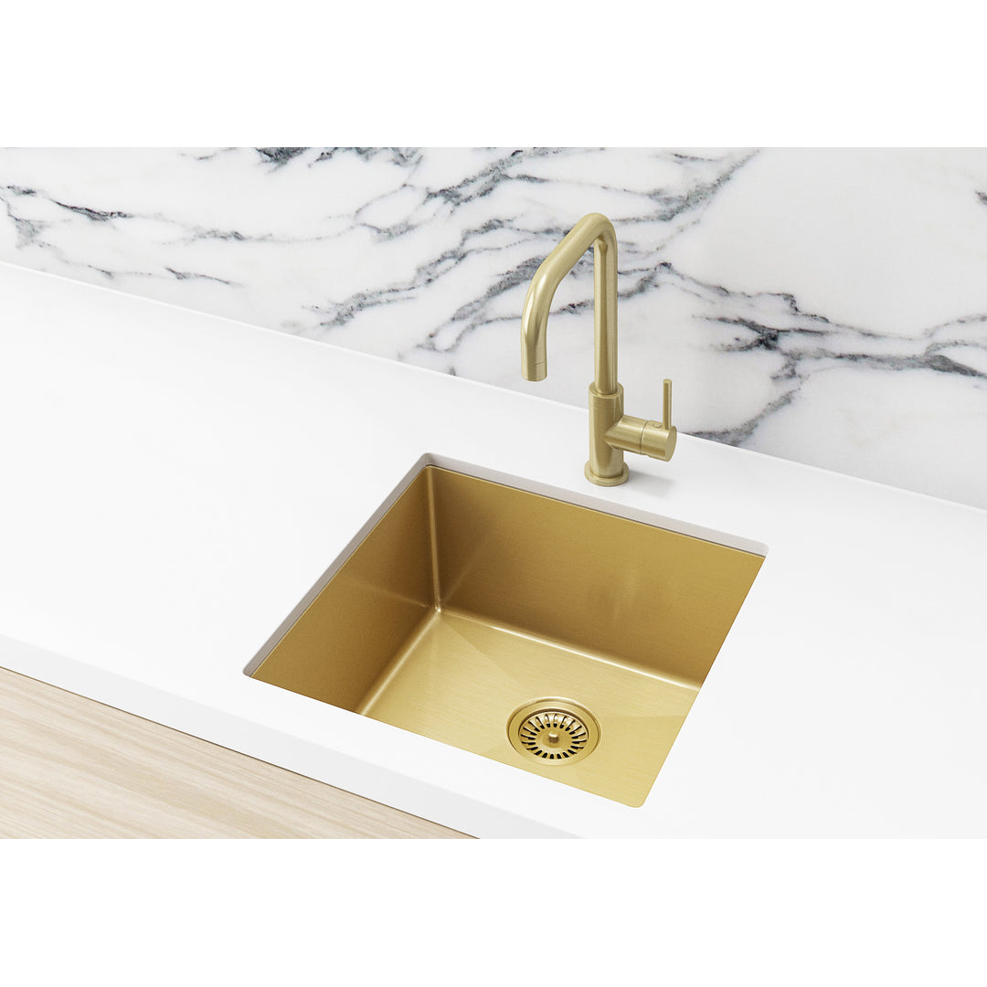 Meir Kitchen Sink Single Bowl 450 X 450 Tiger Bronze