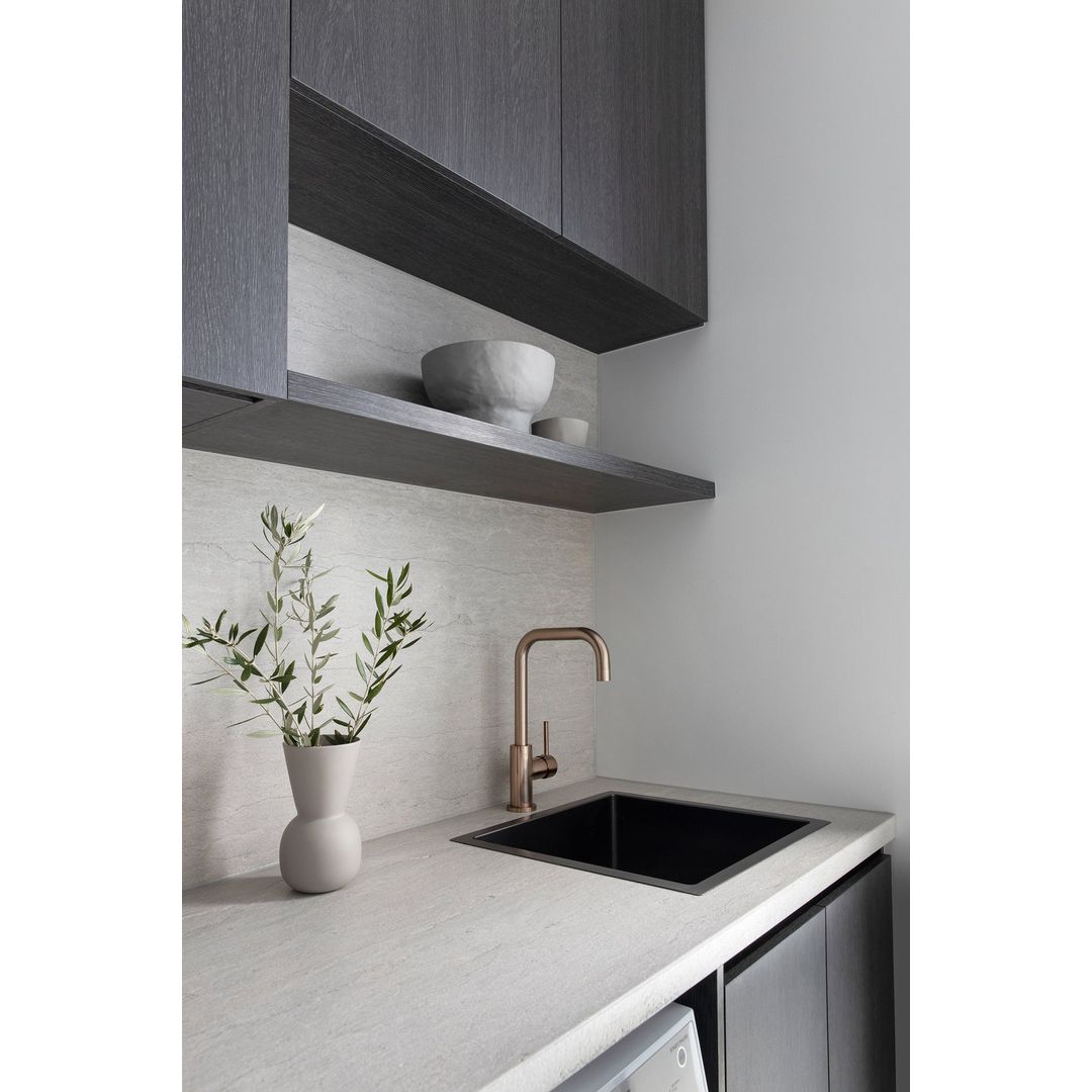 Meir Round Kitchen Mixer Tap Champagne