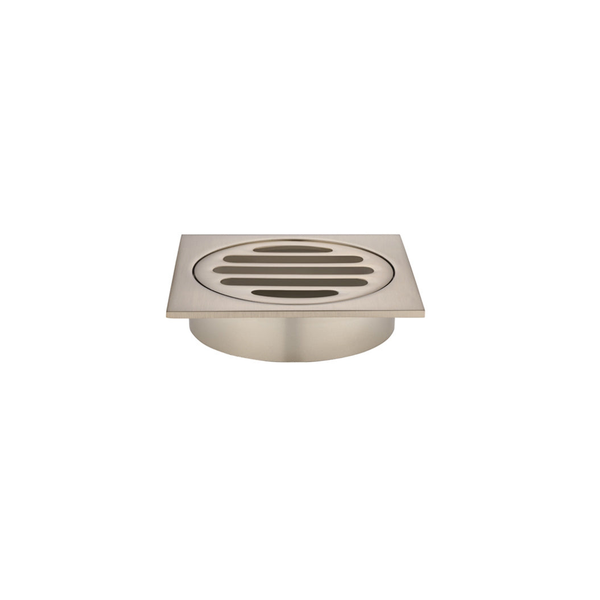 Meir Square Floor Grate Shower Drain 80mm Outlet - Champagne