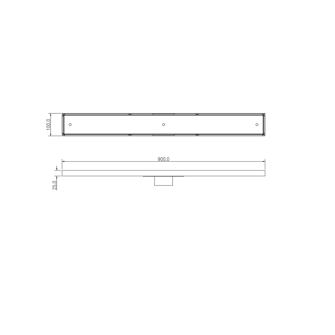 Meir Shower Channel Waste 900Mm With Tile Insert Lustre Bronze Mp06F-T900-Pvdbz