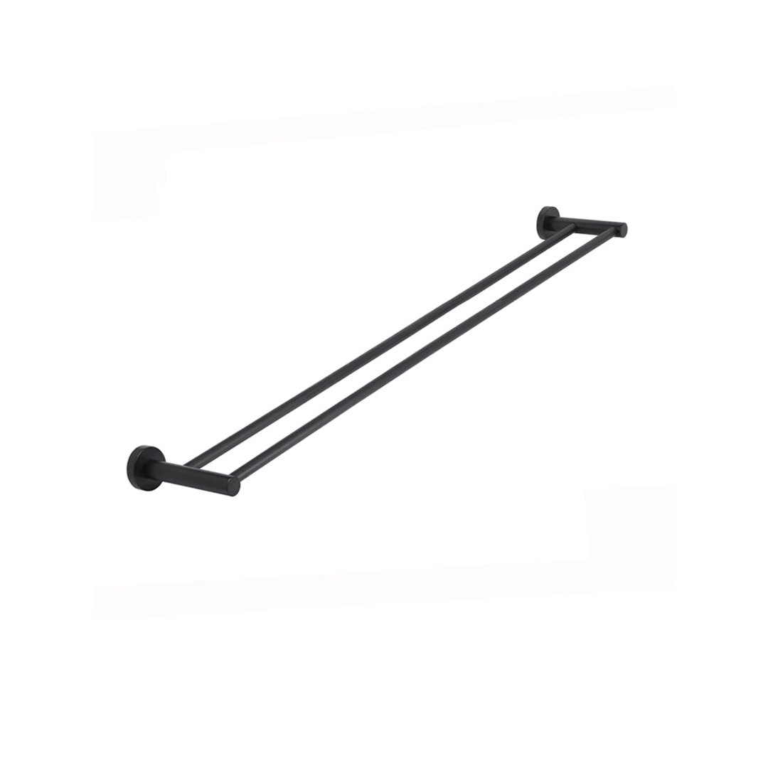 Meir Round Double Towel Rail 900Mm Matte Black