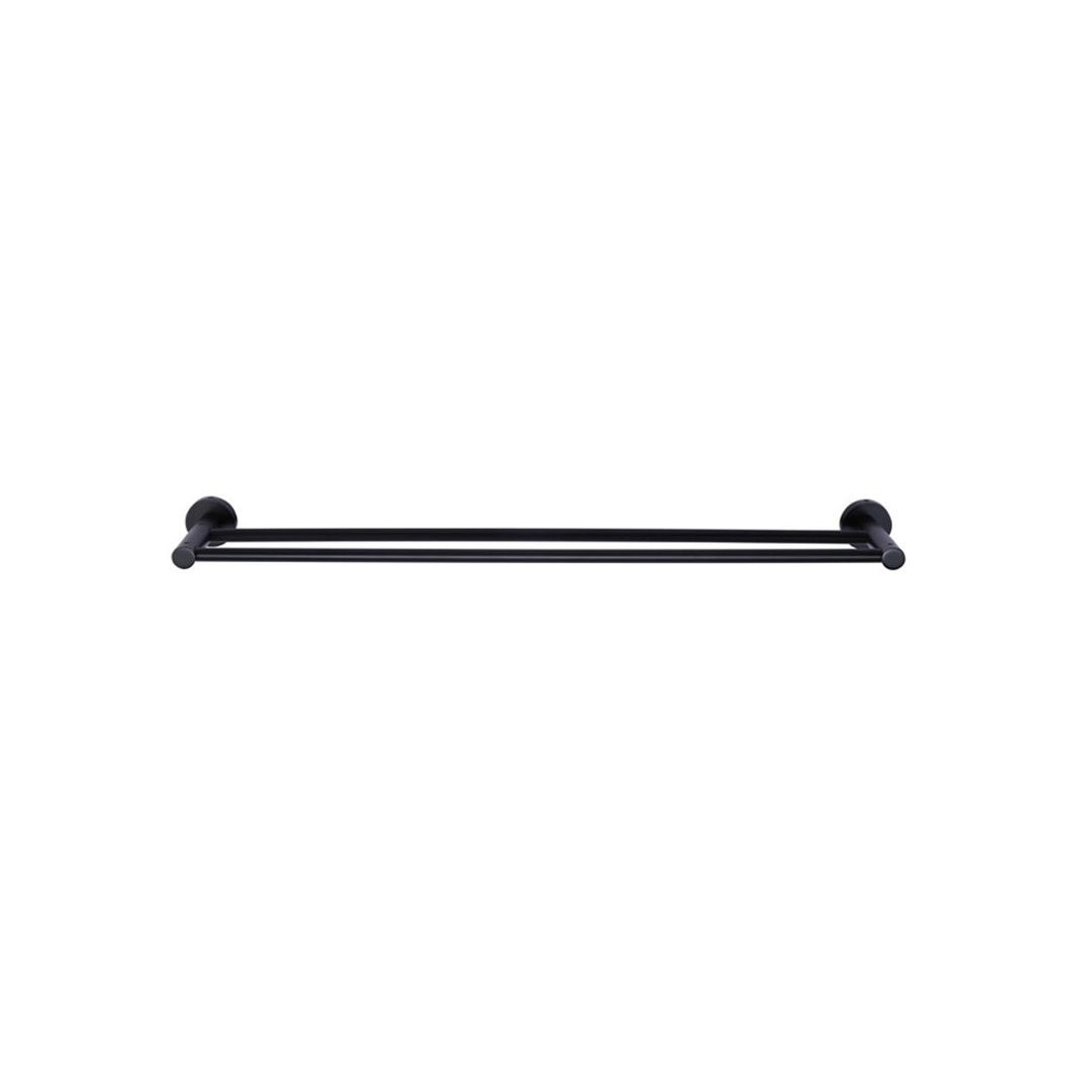 Meir Round Double Towel Rail 900Mm Matte Black