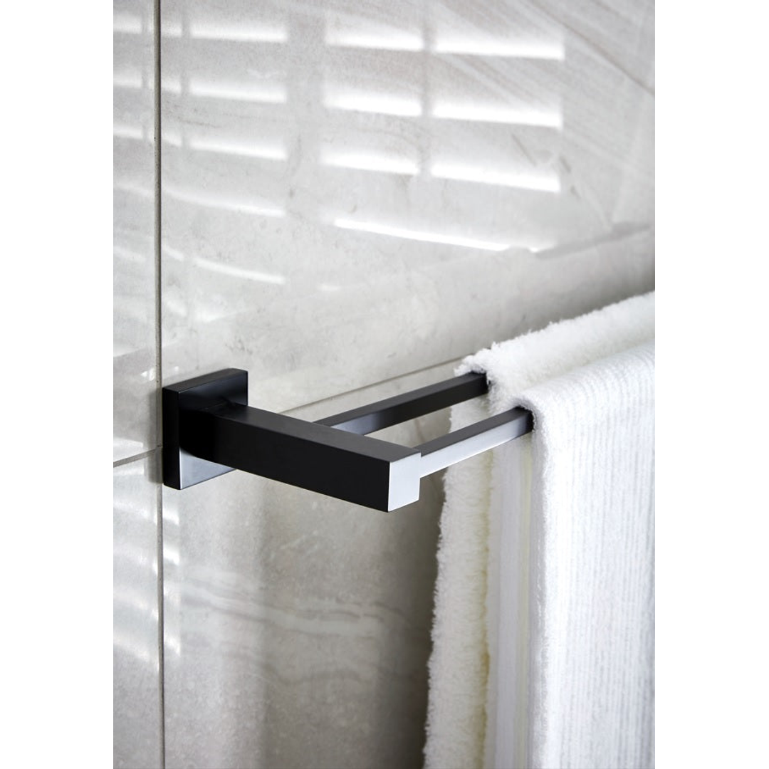 Meir Square Double Towel Rail 600Mm Matte Black