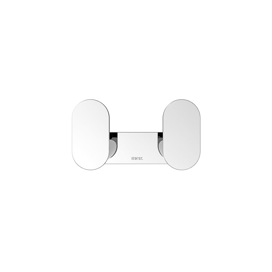 Meir Curvae Double Robe Hook Polished Chrome